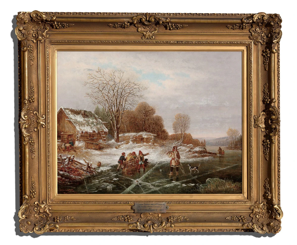 Cornelius Krieghoff, Returning from the Hunt, near St. Césaire, 10 minutes from Chambly, Lower Canada, oil on canvas, 1859 - view 2