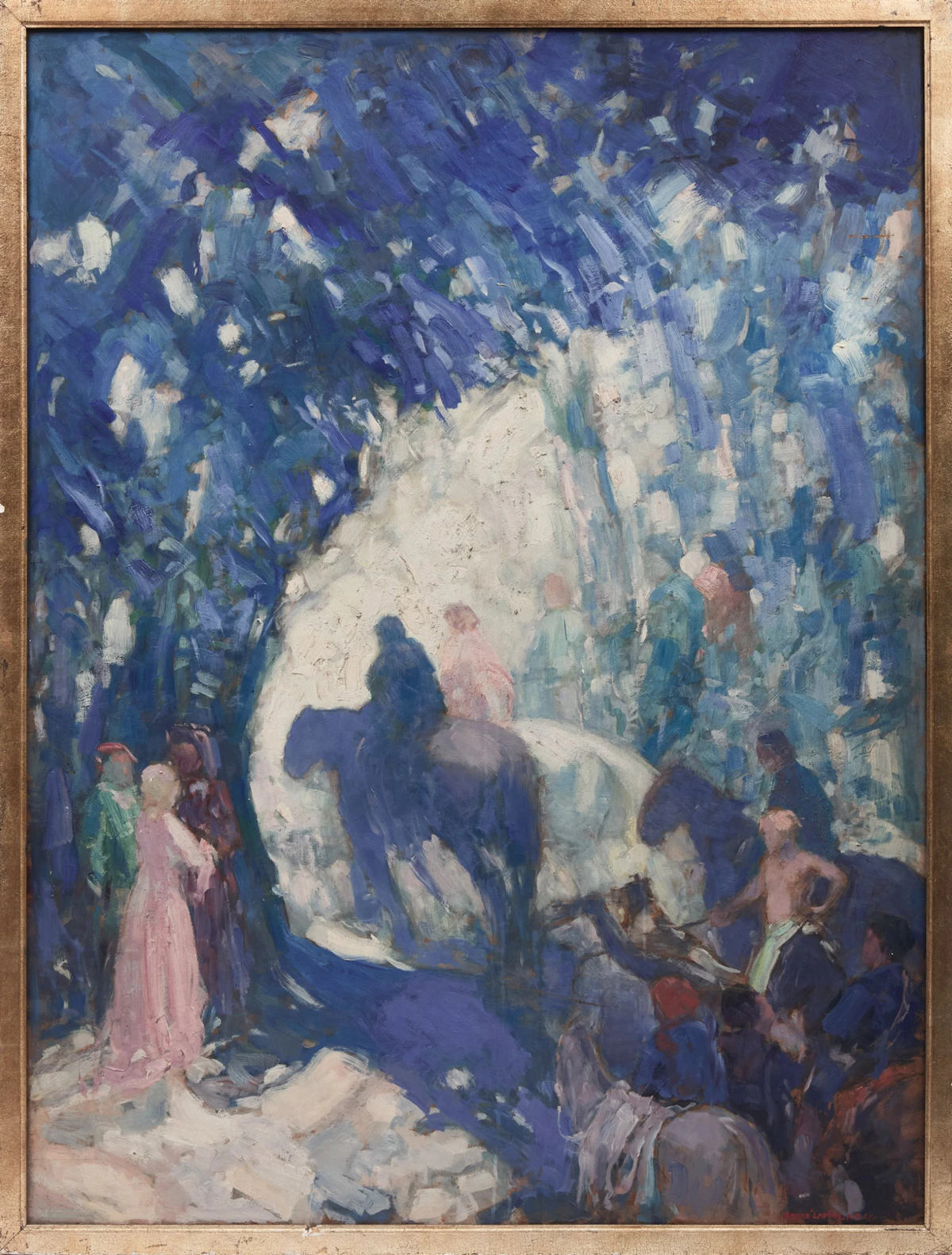 Andréas Christian Gottfried Lapine, Mystical Scene, oil on masonite - view 2