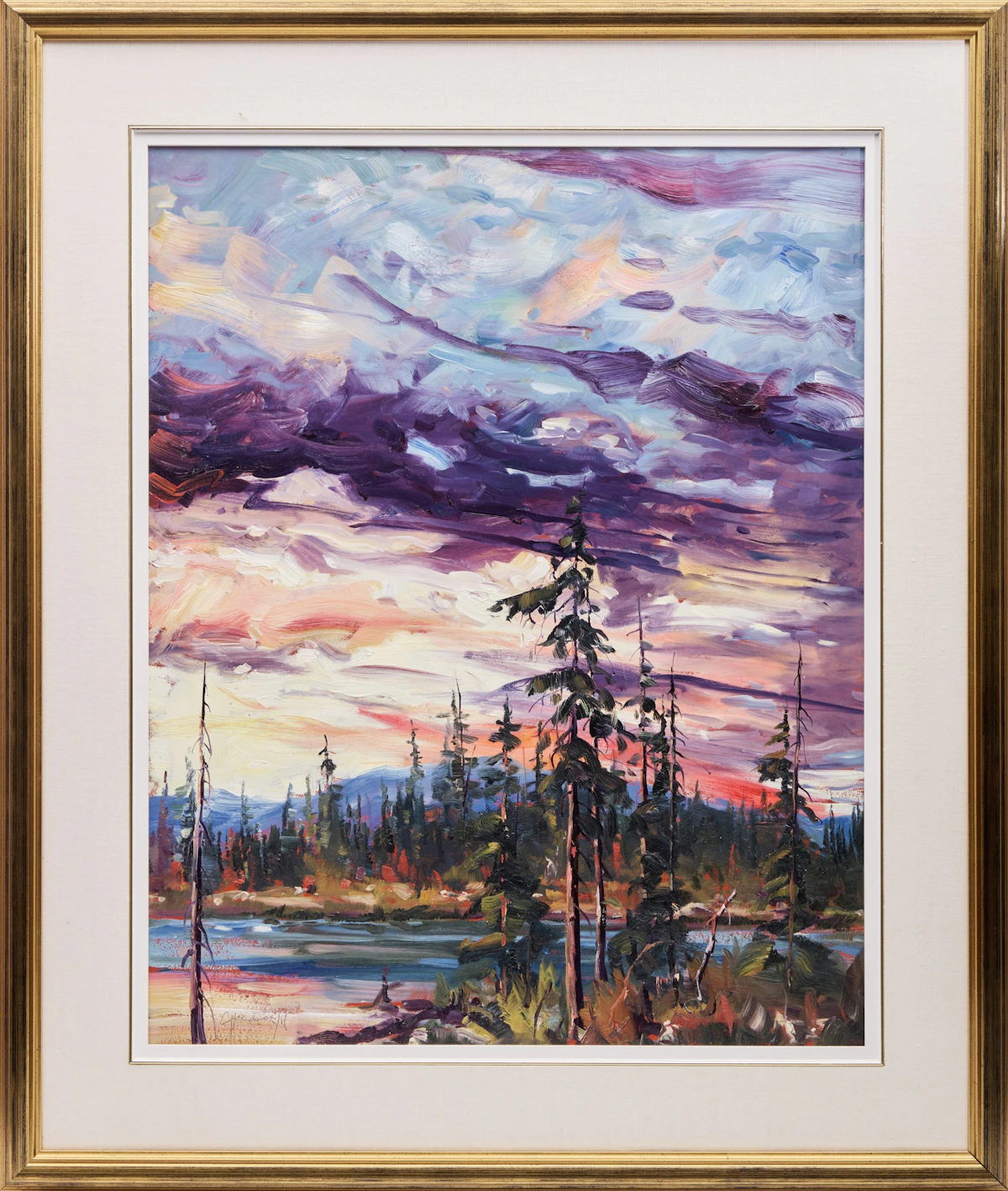 Rod Charlesworth, Passing Storm at Jack Pine, oil on masonite - view 2