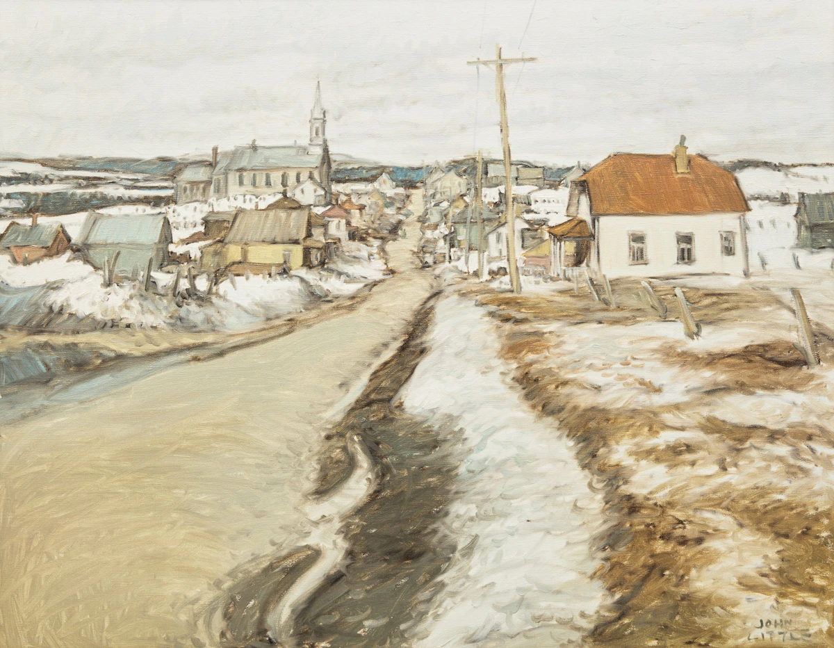John Little, Une journée d'avril, St. Hilarion, Compté Charlevoix, oil on canvas