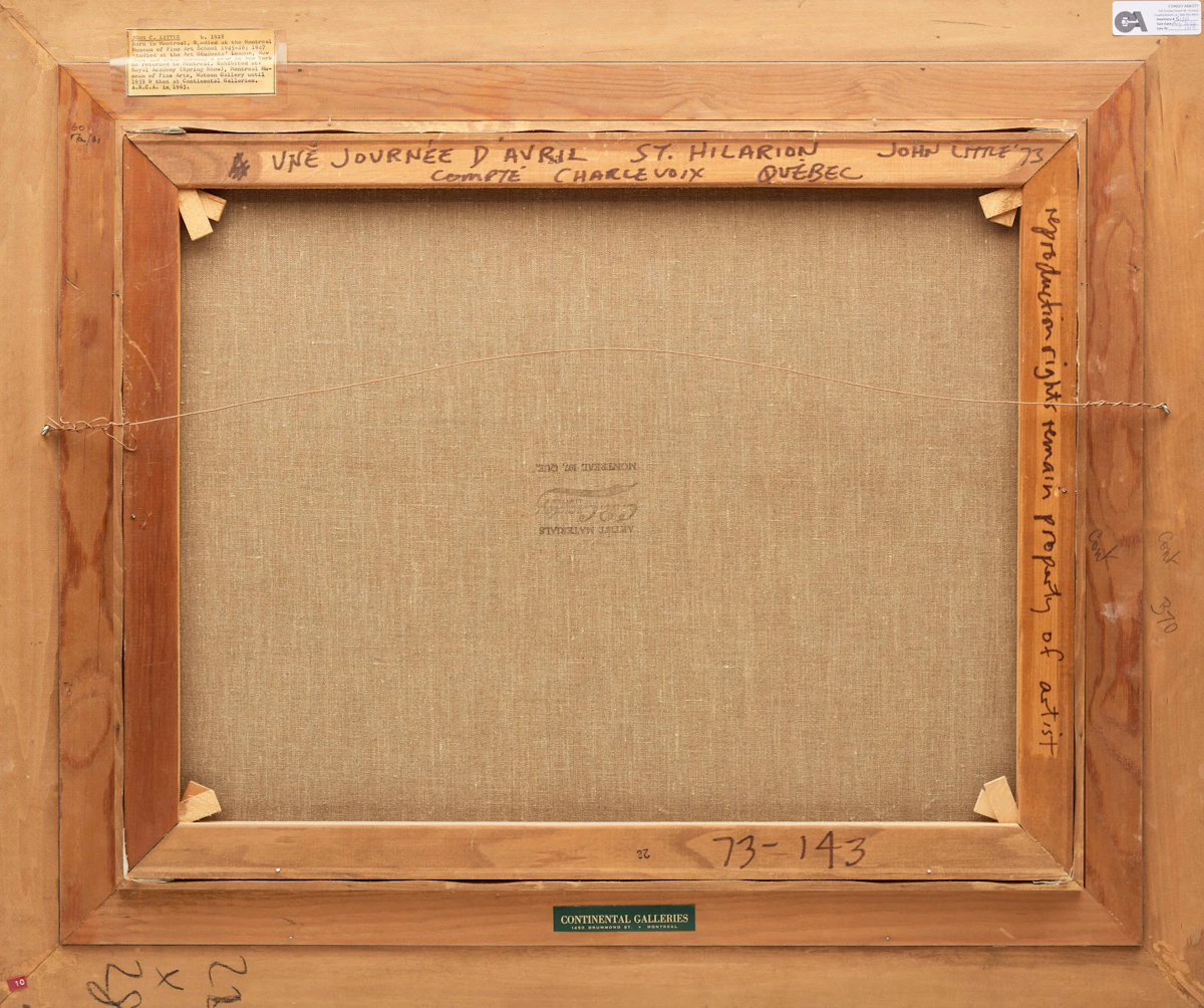 John Little, Une journée d'avril, St. Hilarion, Compté Charlevoix, oil on canvas, 1973 - view 3