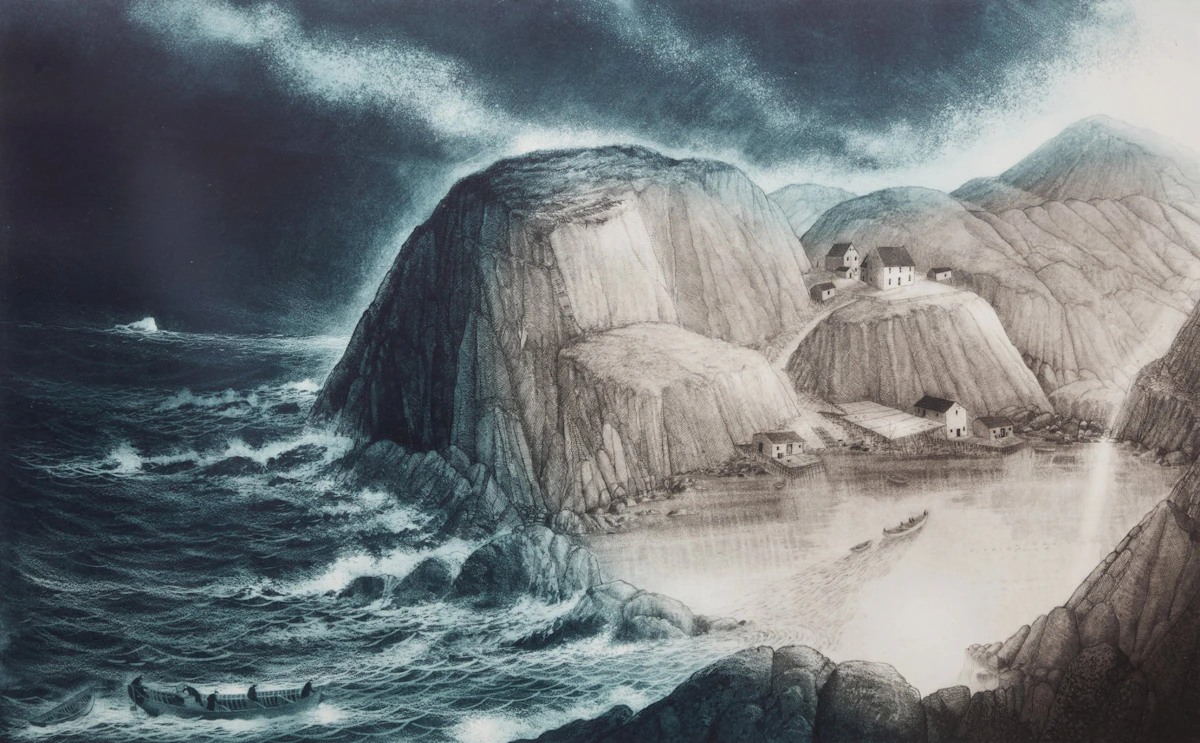 David Lloyd Blackwood, Haven, etching and aquatint