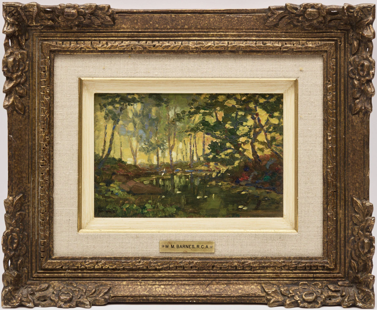 Wilfred Molson Barnes, A Pond in the Woods, oil on panel - view 2