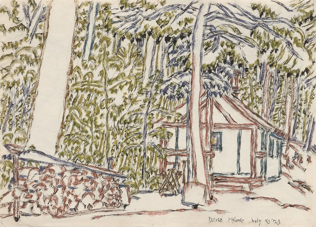 Fireweed and Cabin by David Brown Milne