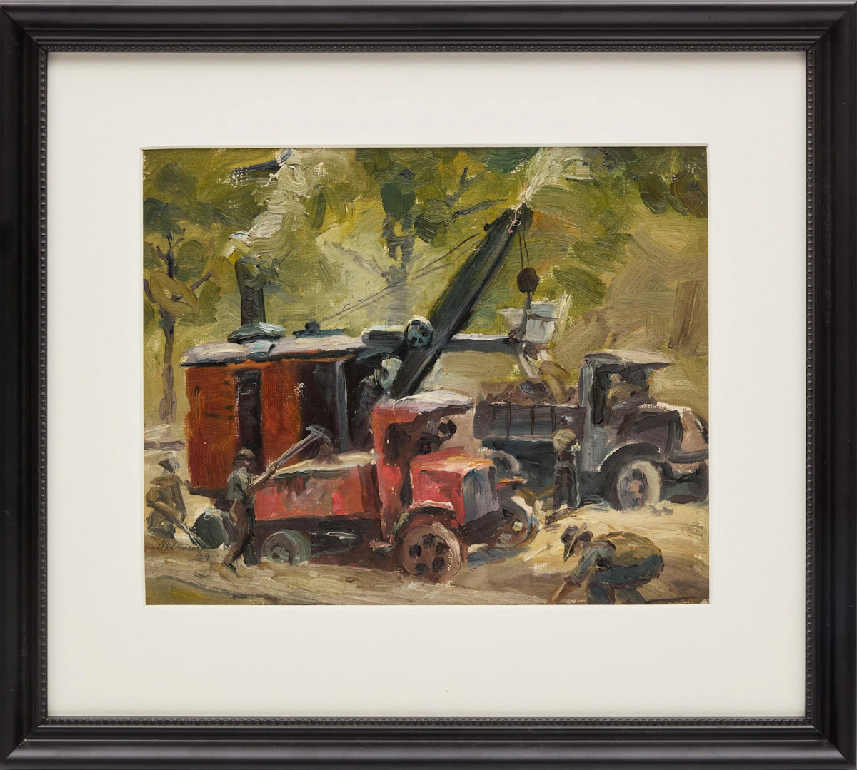 Frederick Alexander Fraser, Untitled (Steam Shovel and Truck, Toronto), oil on board, 1924 - view 2