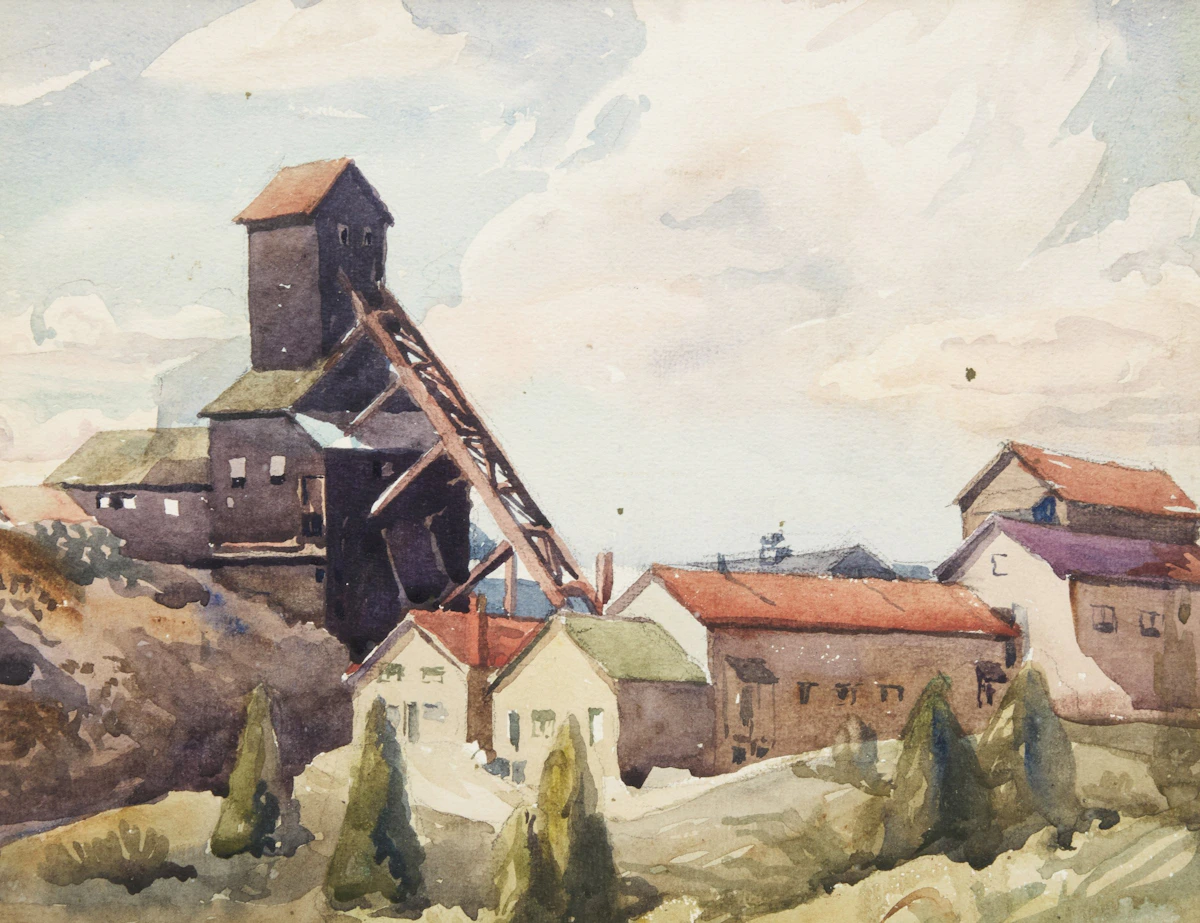 Frederick Alexander Fraser, Untitled (Mine Head in Northern Ontario), watercolour