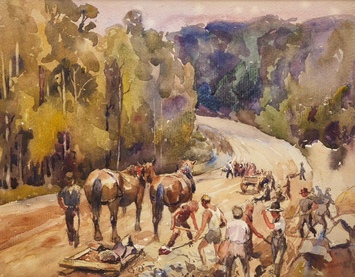 Road Building, Toronto by Frederick Alexander Fraser