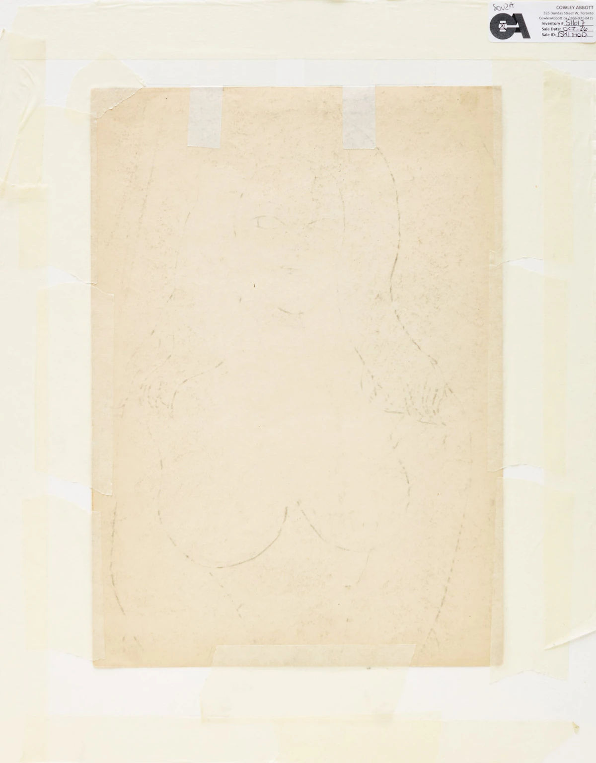 Francis Newton Souza, Nude, pencil on paper, 1962 - view 3