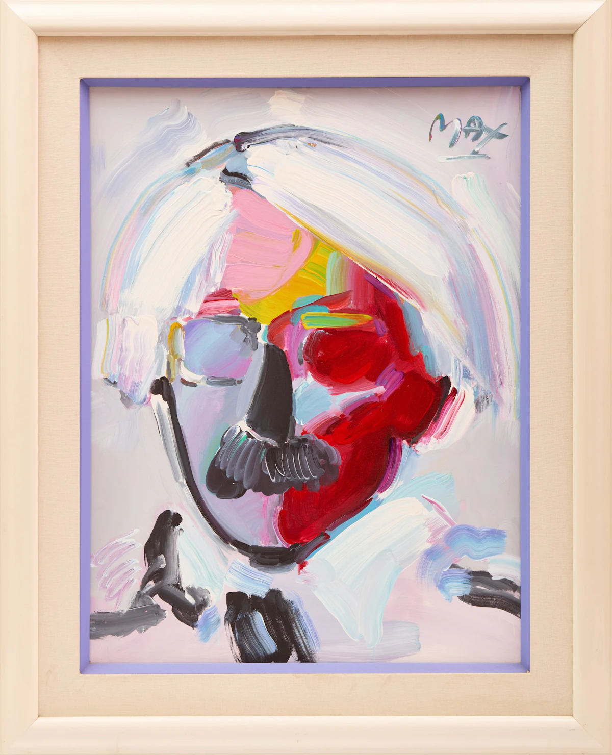 Peter Max, Andy with Moustache, acrylic on canvas, 1989 - view 2