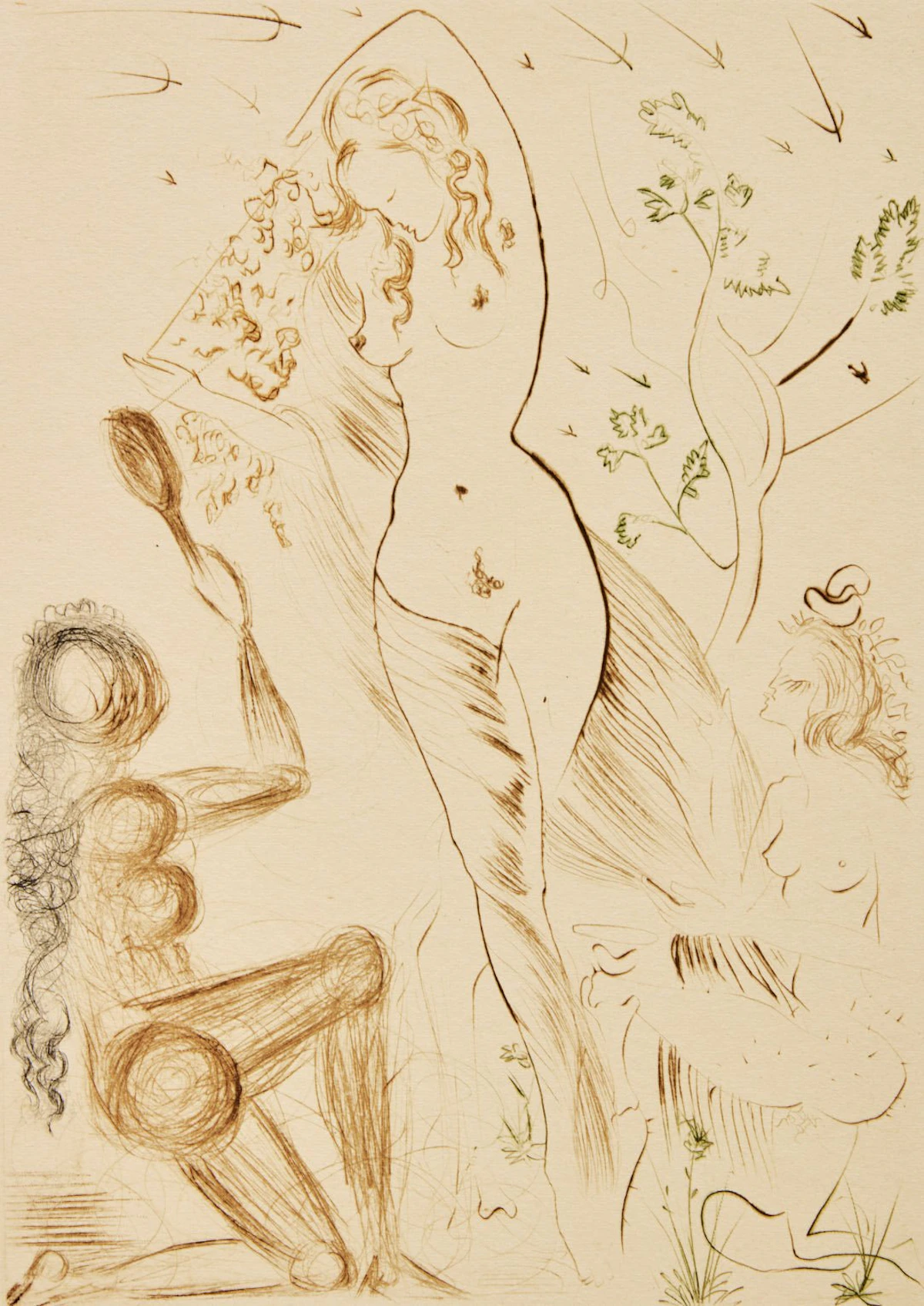 Salvador Dalí, The Decameron (M. & L. 552-561), complete set of ten drypoints in colours on Chiffon de la Dore paper, 1972 - view 5