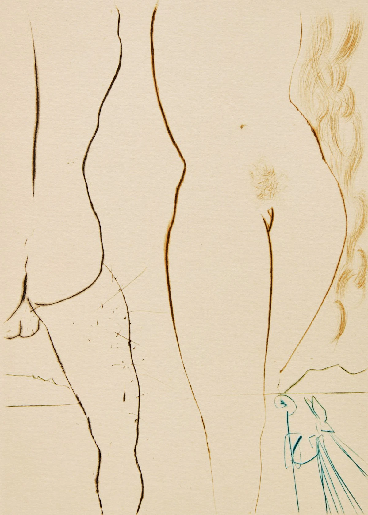 Salvador Dalí, The Decameron (M. & L. 552-561), complete set of ten drypoints in colours on Chiffon de la Dore paper, 1972 - view 4