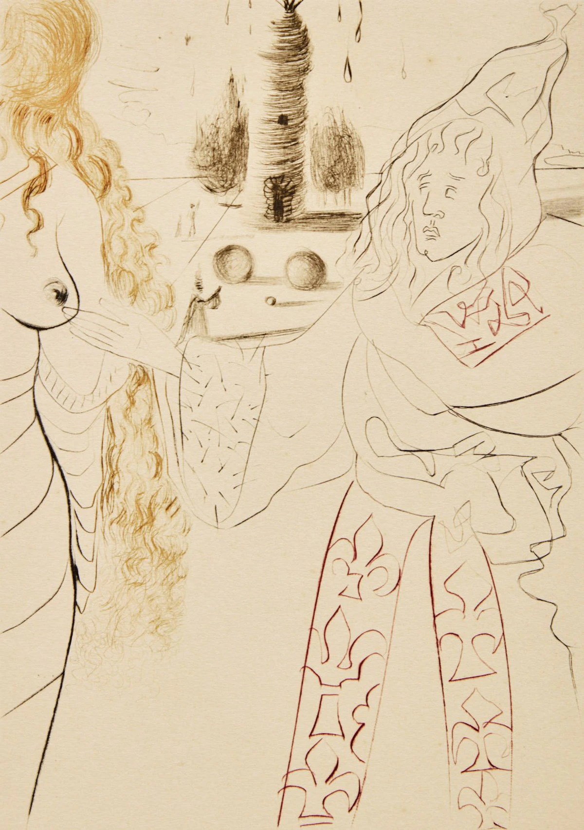 Salvador Dalí, The Decameron (M. & L. 552-561), complete set of ten drypoints in colours on Chiffon de la Dore paper, 1972 - view 7
