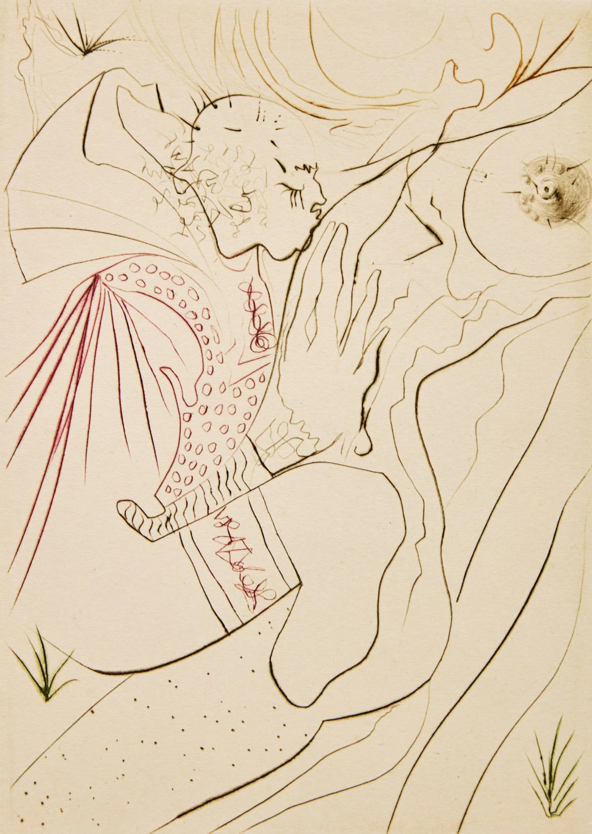 Salvador Dalí, The Decameron (M. & L. 552-561), complete set of ten drypoints in colours on Chiffon de la Dore paper, 1972 - view 2