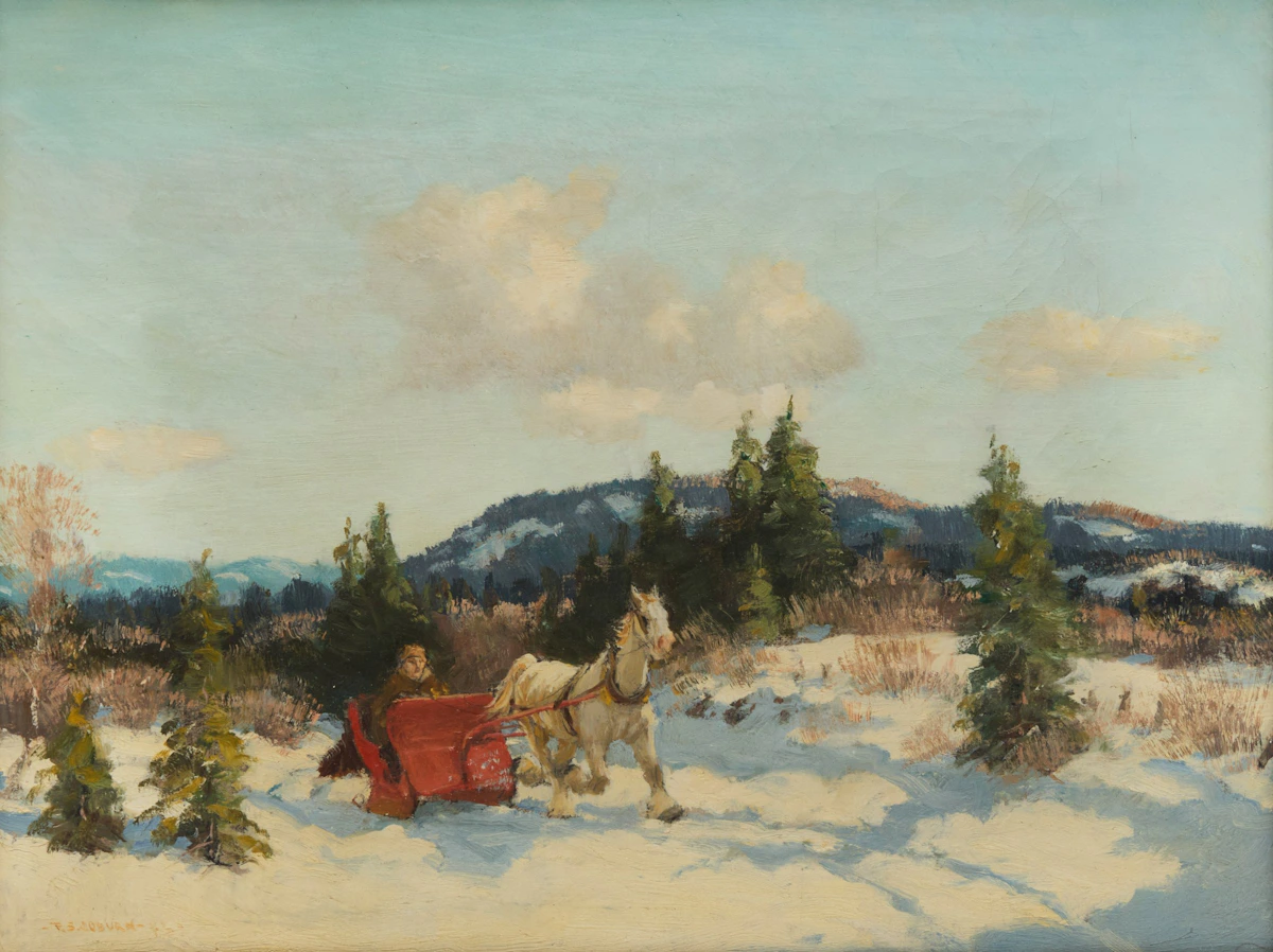 Frederick Simpson Coburn, Winter Sleighing Scene, oil on canvas