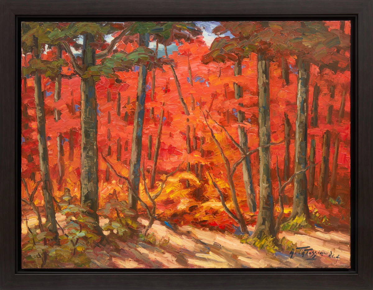 Armand Tatossian, Sous bois Quebecoise, oil on canvas - view 2