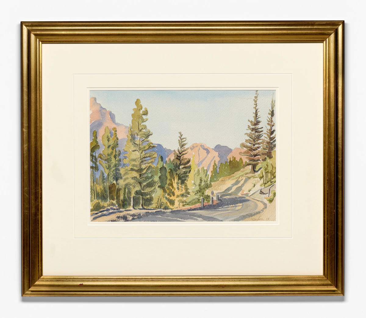 Margaret Shelton, Tunnel Mountain, watercolour on paper, 1950 - view 2