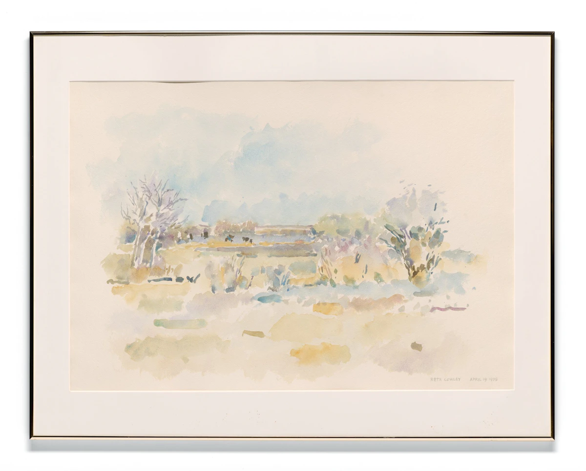 Reta Cowley, Saskatchewan Marsh, watercolour on paper, 1975 - view 2