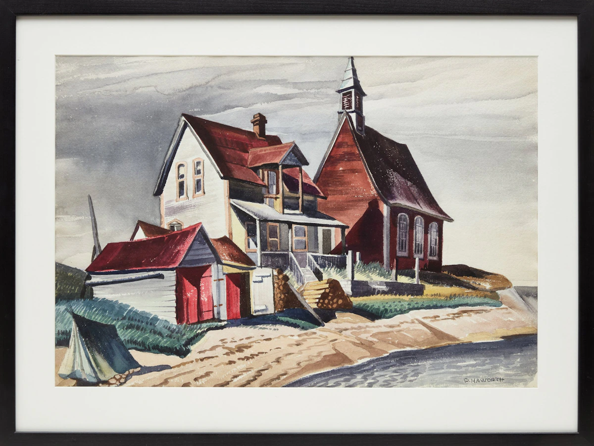 Peter Haworth, Presbyterian Church, Port au Persil, P.Q., watercolour on paper - view 2