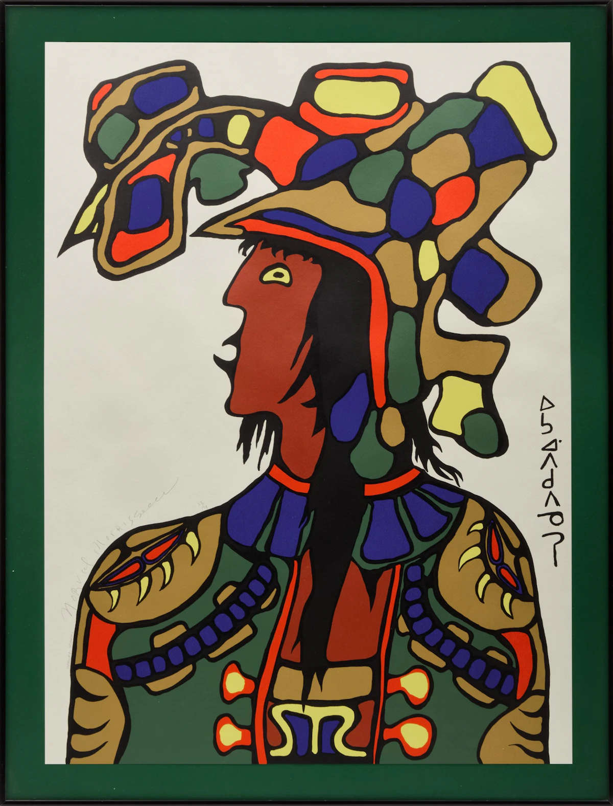 Norval Morrisseau, My Son Peter; Seven Loons; Ojibway Headdress, three colour serigraphs - view 8