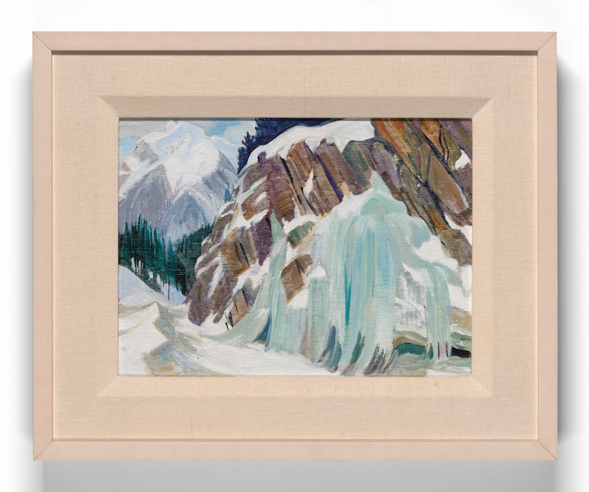 Doris Jean McCarthy, Icicles near the Spiral Tunnel, oil on board, 1978 - view 2