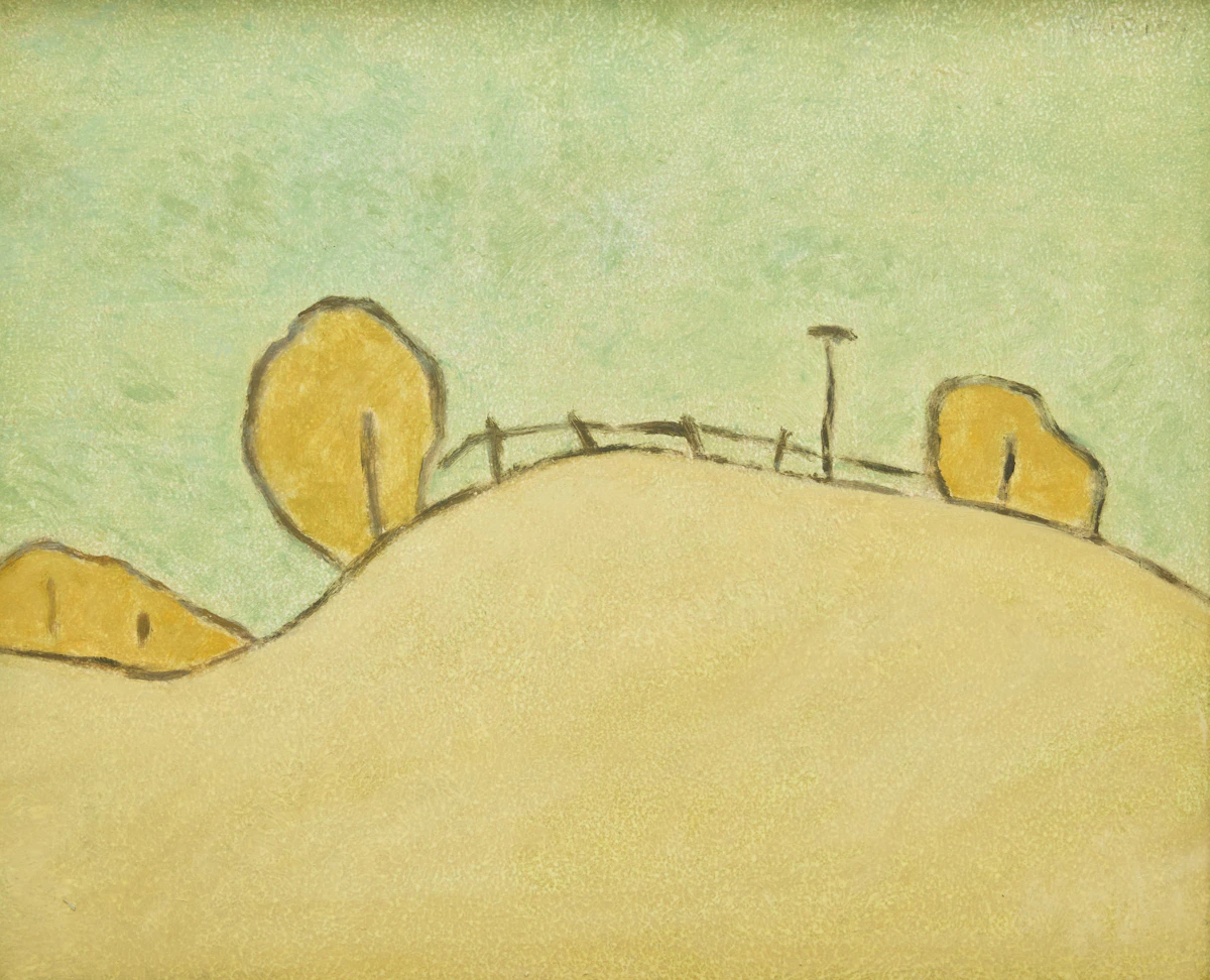 Barker Fairley, Green Sky, oil on board