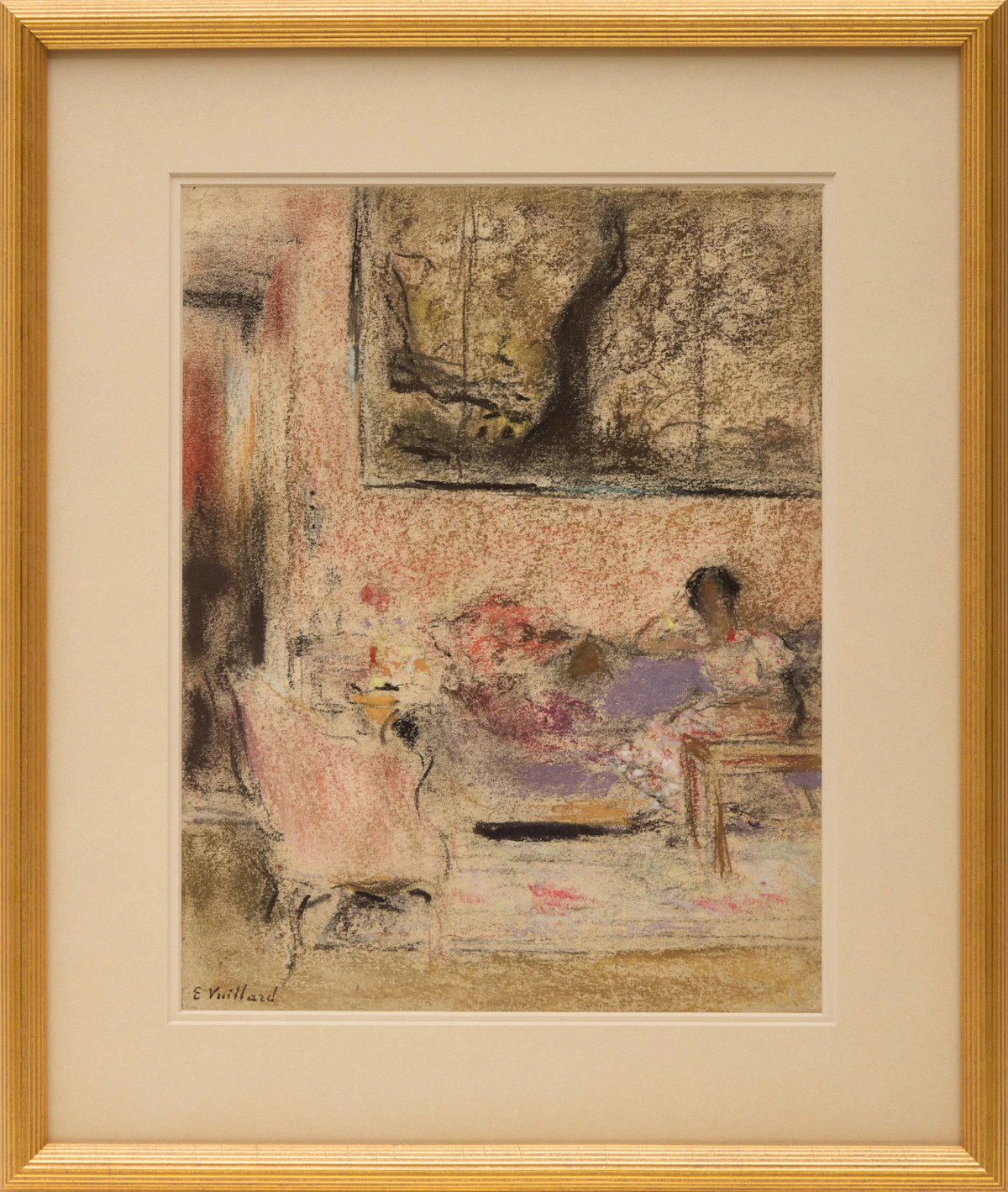 Edouard Vuillard, Étude pour Madame Henraux dans son salon, colour pastel on paper, 1935 - view 3
