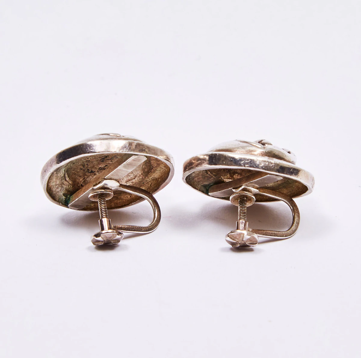 Joseph Franklin Jack, Moon/Seal Pendant; Moon Earrings, 14 karat gold and silver pendant  and 14 karat gold and silver earrings - view 4