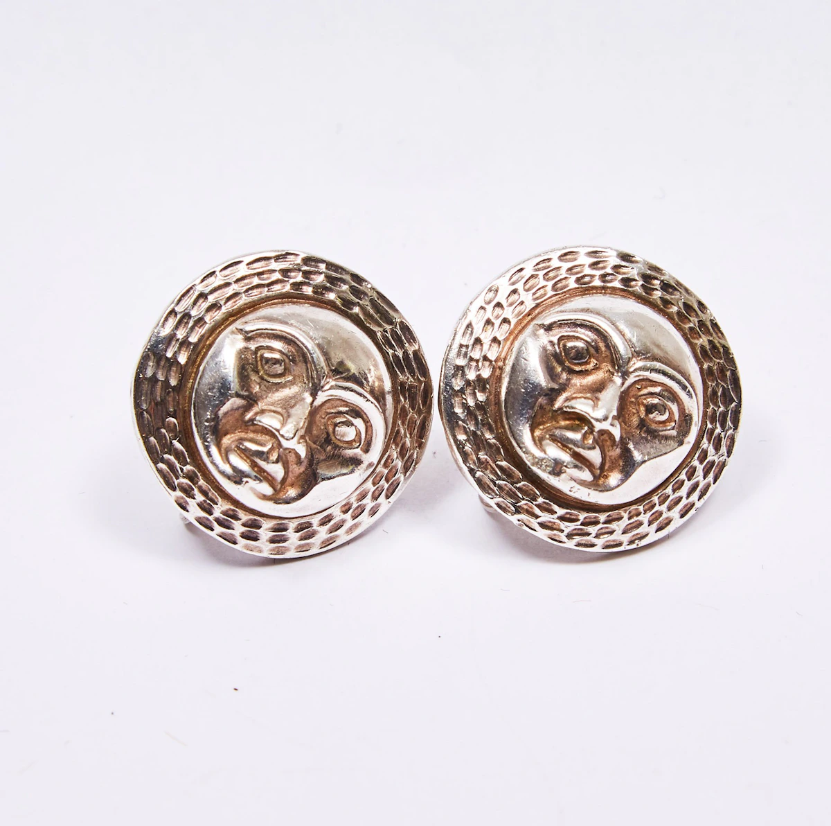 Joseph Franklin Jack, Moon/Seal Pendant; Moon Earrings, 14 karat gold and silver pendant  and 14 karat gold and silver earrings - view 3