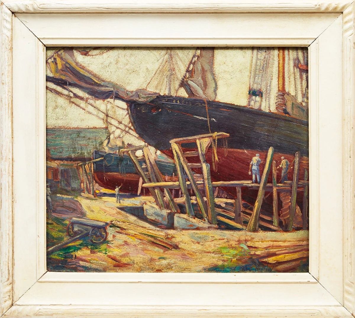 Walter Edwin Huntley, Schooner Elsie, oil on board - view 2