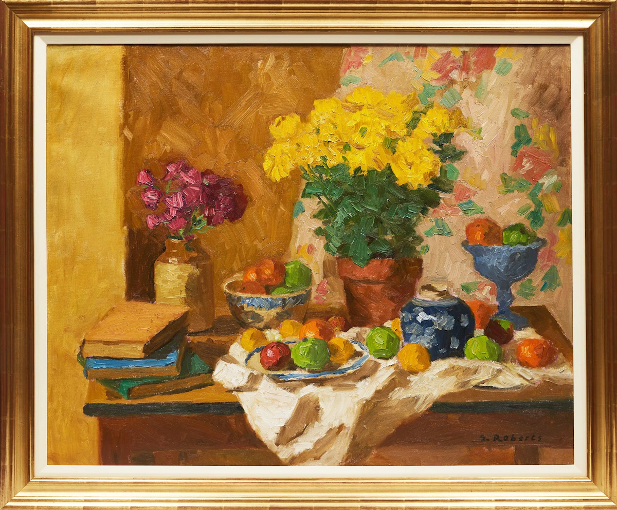 William Goodridge Roberts, Still Life with Yellow Asters, oil on canvas - view 2