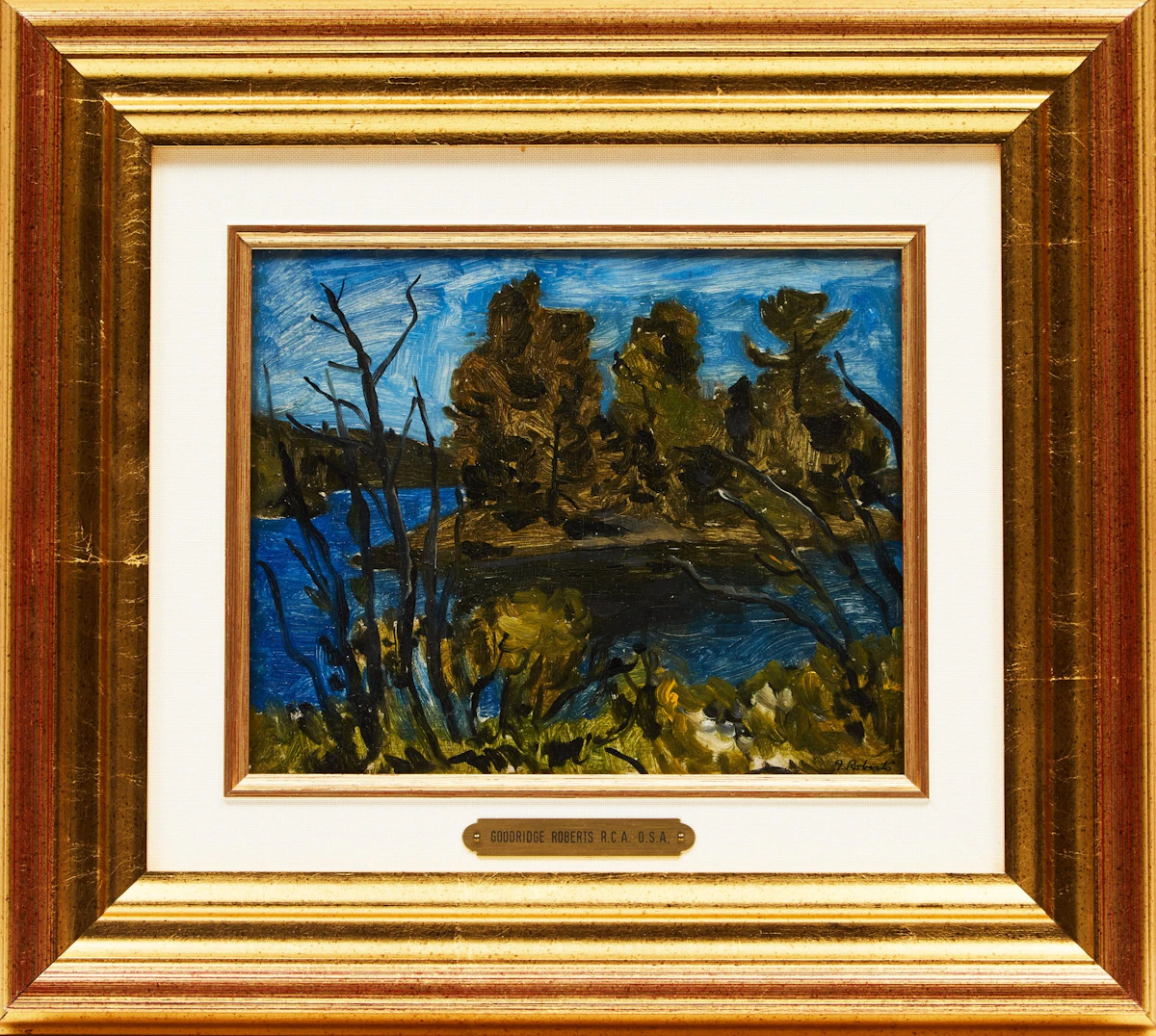 William Goodridge Roberts, Île sur le lac, oil on board - view 2