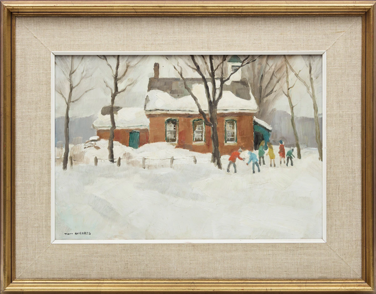 Thomas Keith Roberts, School House View, oil on masonite - view 2