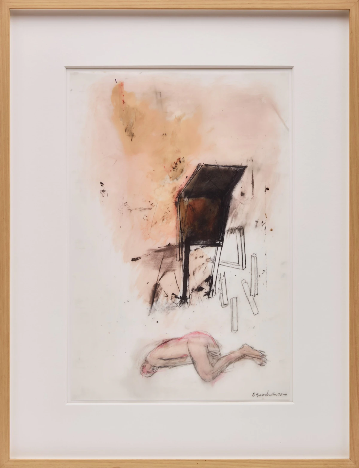 Betty Roodish Goodwin, Chair and Figure, oil stick, graphite and photocopy on mylar, 2000 - view 2