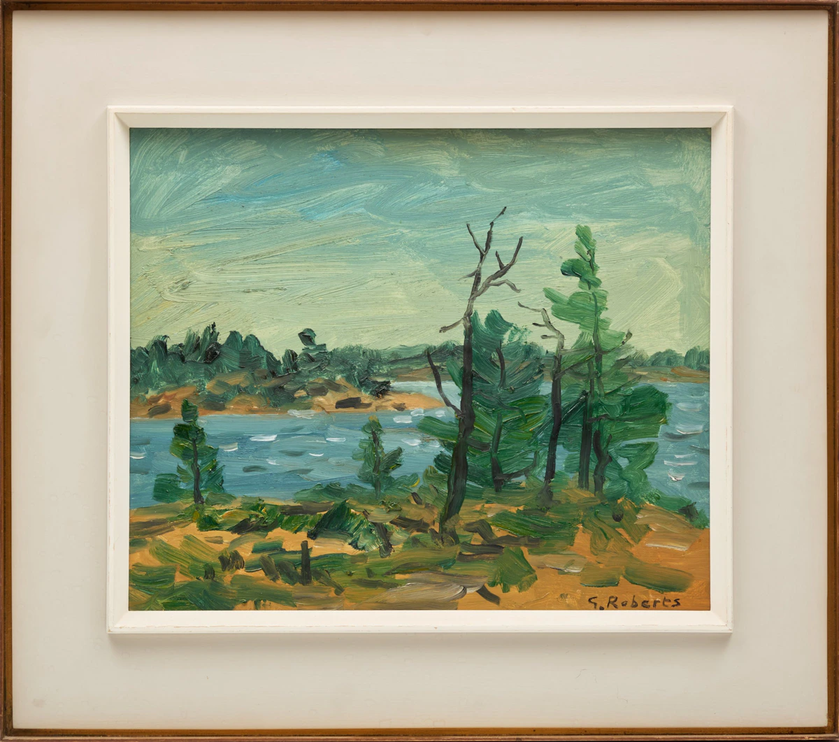 William Goodridge Roberts, Trees at Edge of Island, Georgian Bay, oil on board - view 2