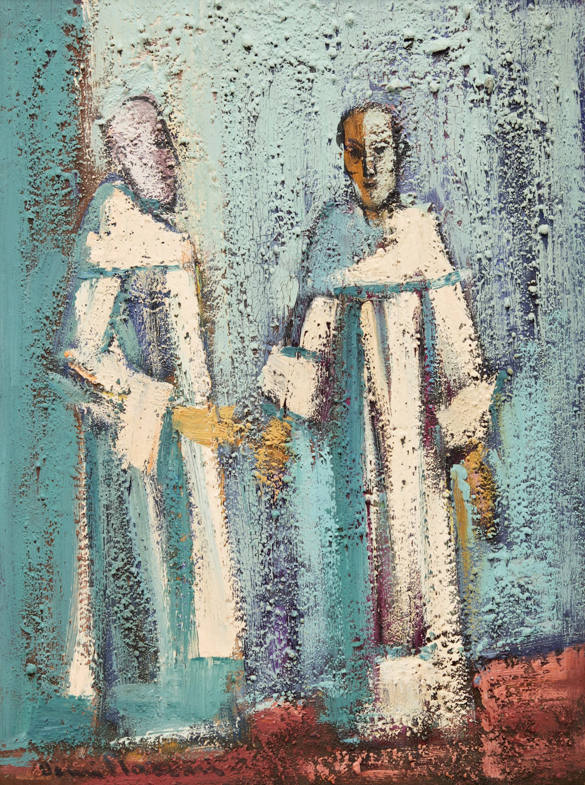 Henri Leopold Masson, Monks, oil on board