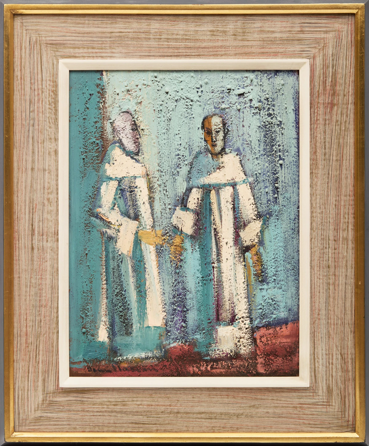 Henri Leopold Masson, Monks, oil on board - view 2