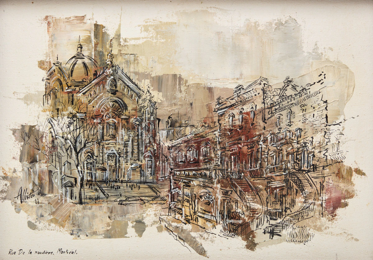 William Allister, Rue de Lanaudiere, Montreal; Church of Notre Dame de Bonsecours, two oils on canvas each mounted on board, 1966 - view 4