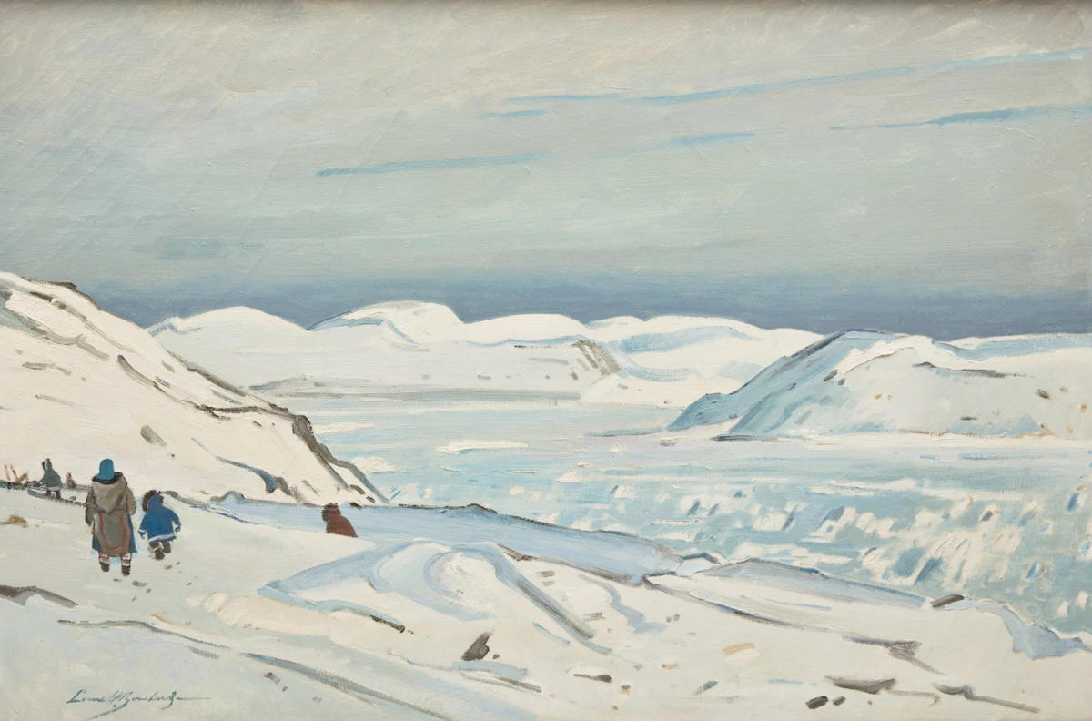 George Lorne Holland Bouchard, Pack Ice, Frobisher Bay (Apex, N.W.T.), Baffin Island, oil on canvas