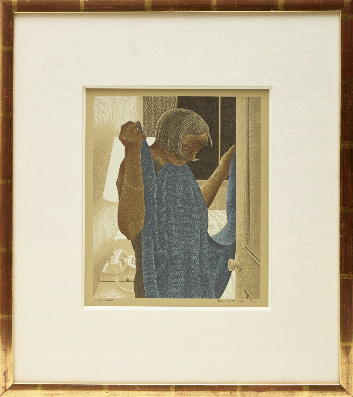 Alex Colville, Hotel Maid (from the album "A Book of Hours: Labours of the Month"), colour serigraph, 1978 - view 2
