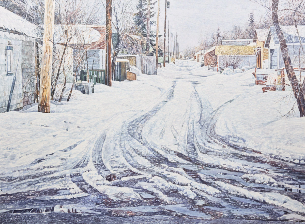 Wilf Perreault, Fresh Tracks, acrylic on canvas