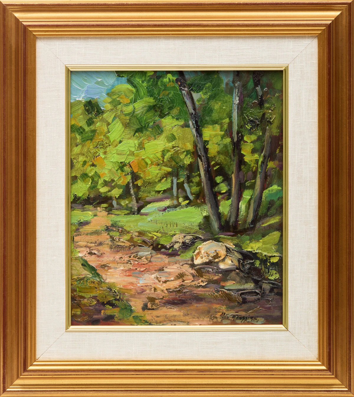Armand Tatossian, Quebec Shoreline; Forest Scene, two oil paintings - view 2
