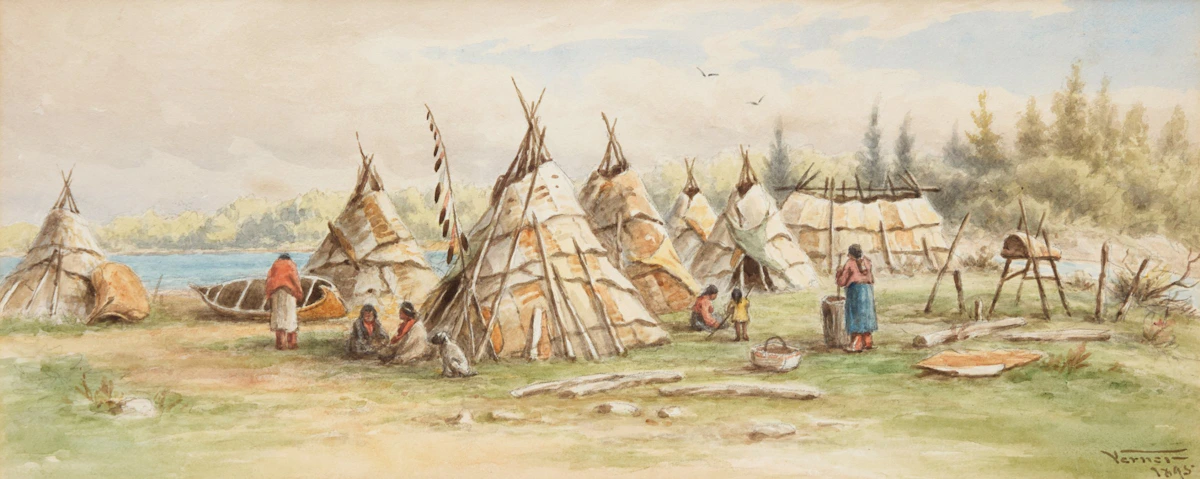 Frederick Arthur Verner, Untitled (Encampment), watercolour on paper