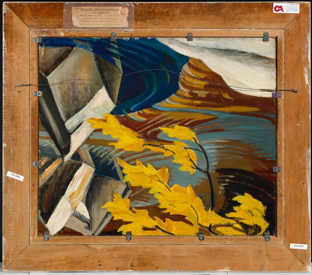 Yvonne McKague Housser, Autumn Gold, double-sided oil on board, 1947 - view 4