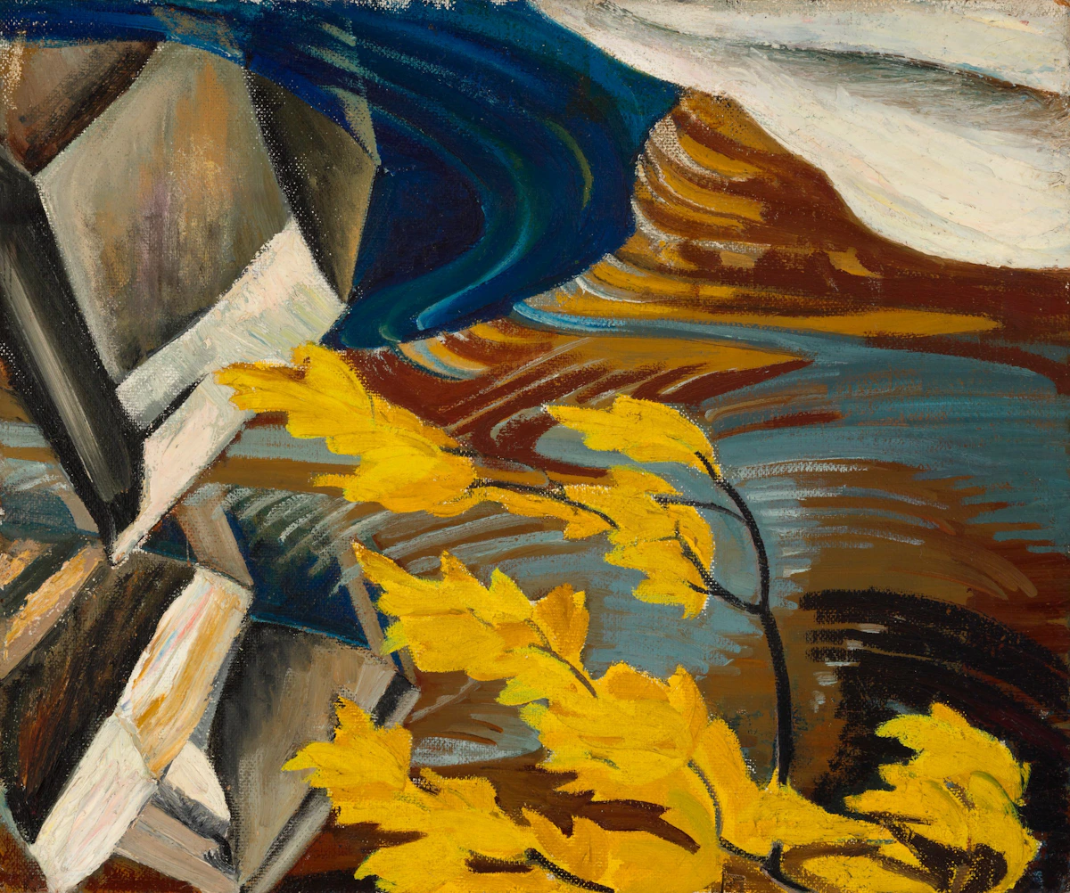 Yvonne McKague Housser, Autumn Gold, double-sided oil on board, 1947 - view 3