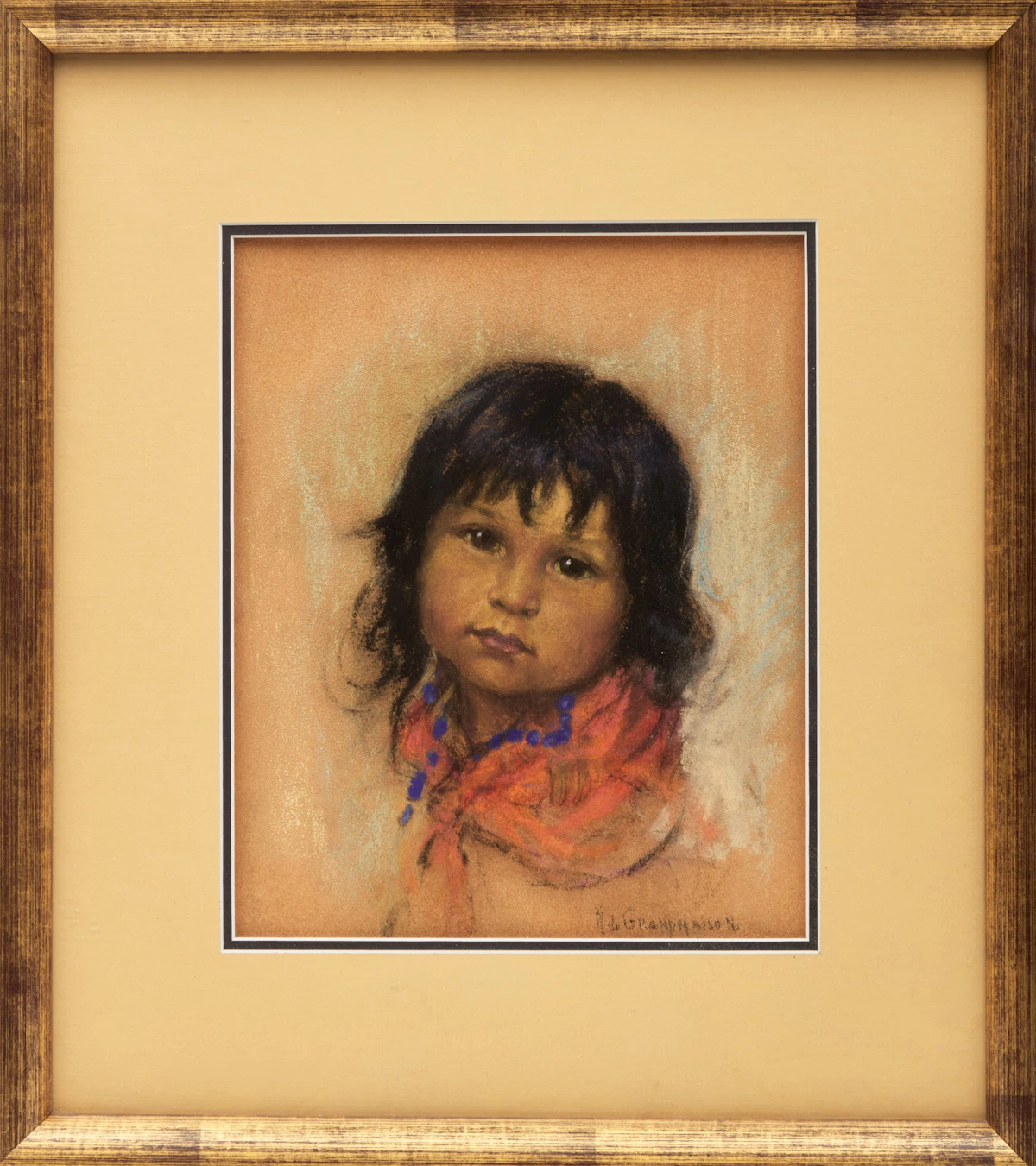 Nicholas de Grandmaison, Untitled (Portrait of a Child), pastel on paper - view 2