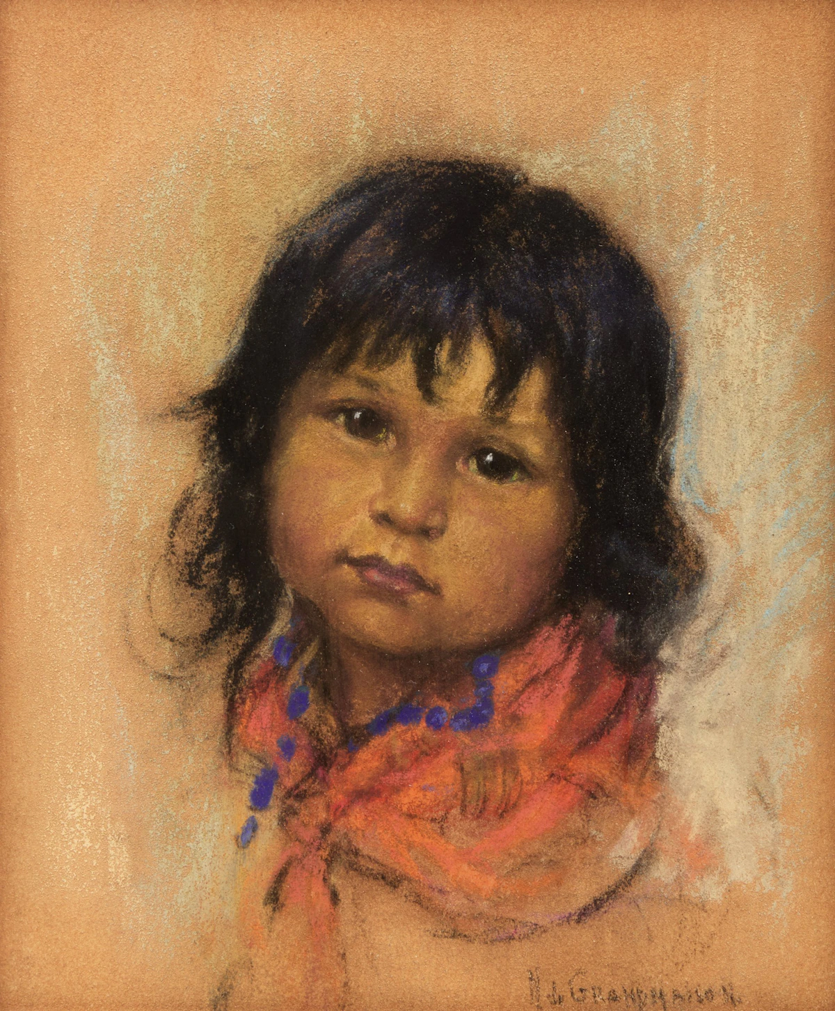 Nicholas de Grandmaison, Untitled (Portrait of a Child), pastel on paper