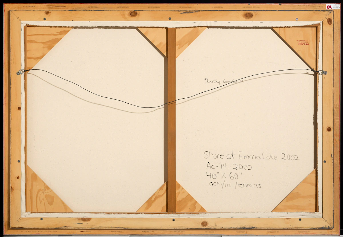 Dorothy Elsie Knowles, Shore at Emma Lake, acrylic on canvas, 2002 - view 3