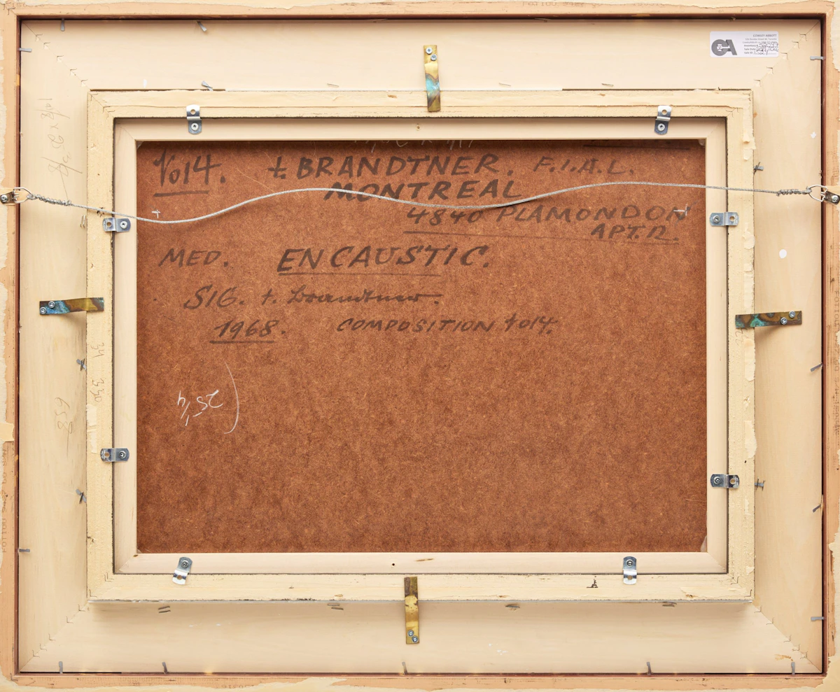 Fritz Brandtner, Composition, encaustic on board, 1968 - view 3