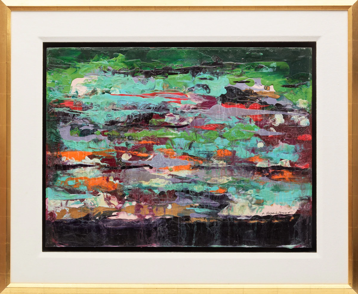 Fritz Brandtner, Composition, encaustic on board, 1968 - view 2