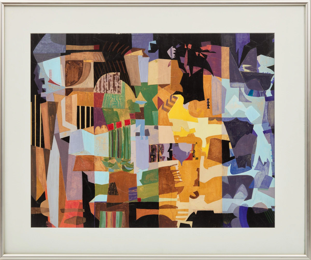Ronald York Wilson, Four Corners of the Earth, gouache and collage on illustration board, circa 1970 - view 2